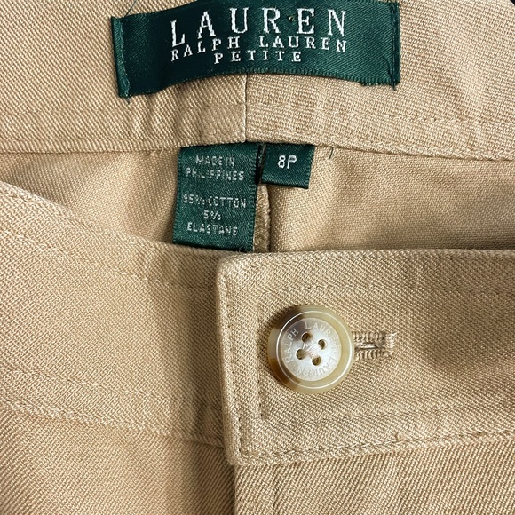 Lauren Ralph Lauren Petite Khaki Pants Women’s 8P Straight Leg Cotton NEW - Picture 2 of 8